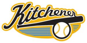 Kitchener Logo No minor ball letter (1) Kitchener-Waterloo Minor Baseball Association logo. Displays the word Kitchener with a baseball bat and ball beneath.